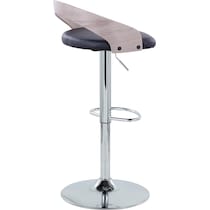 cocina black vegan leather gray bar stool   