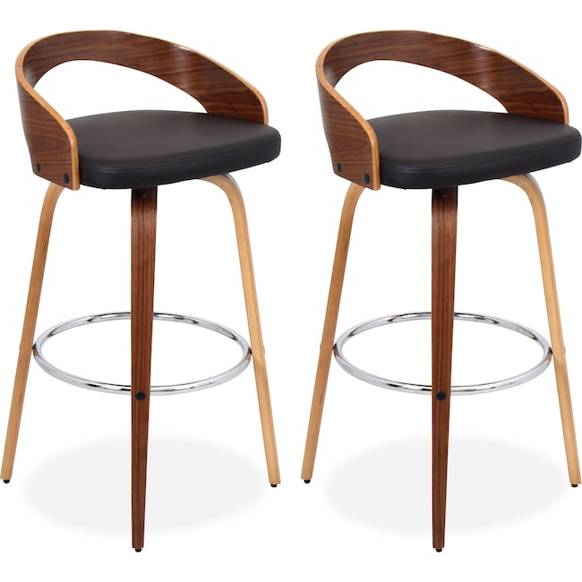Accent and Occasional Furniture - Cocina Set of 2 Bar Stools - Walnut