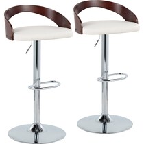 cocina white vegan leather cherry bar stool   