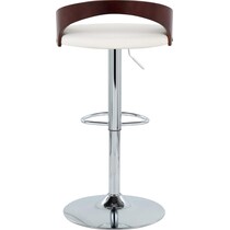 cocina white vegan leather cherry bar stool   