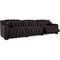 coco dark brown  pc power reclining sofa   