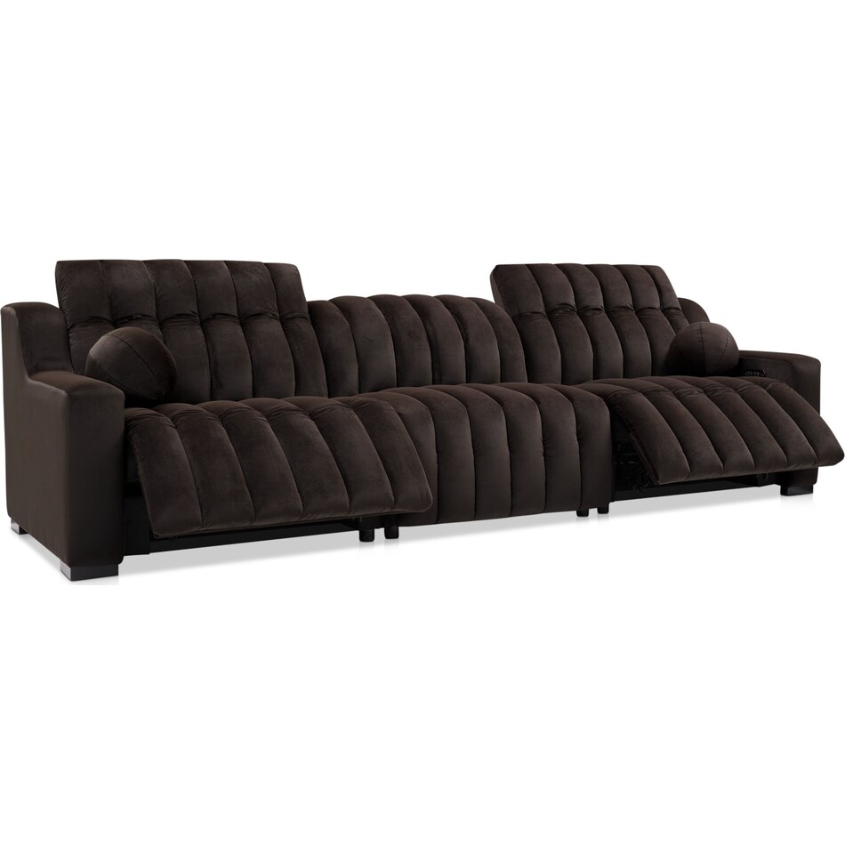 coco dark brown  pc power reclining sofa   