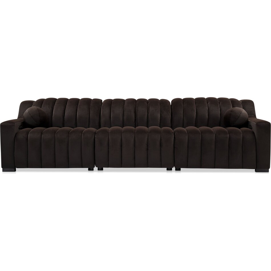 coco dark brown  pc power reclining sofa   