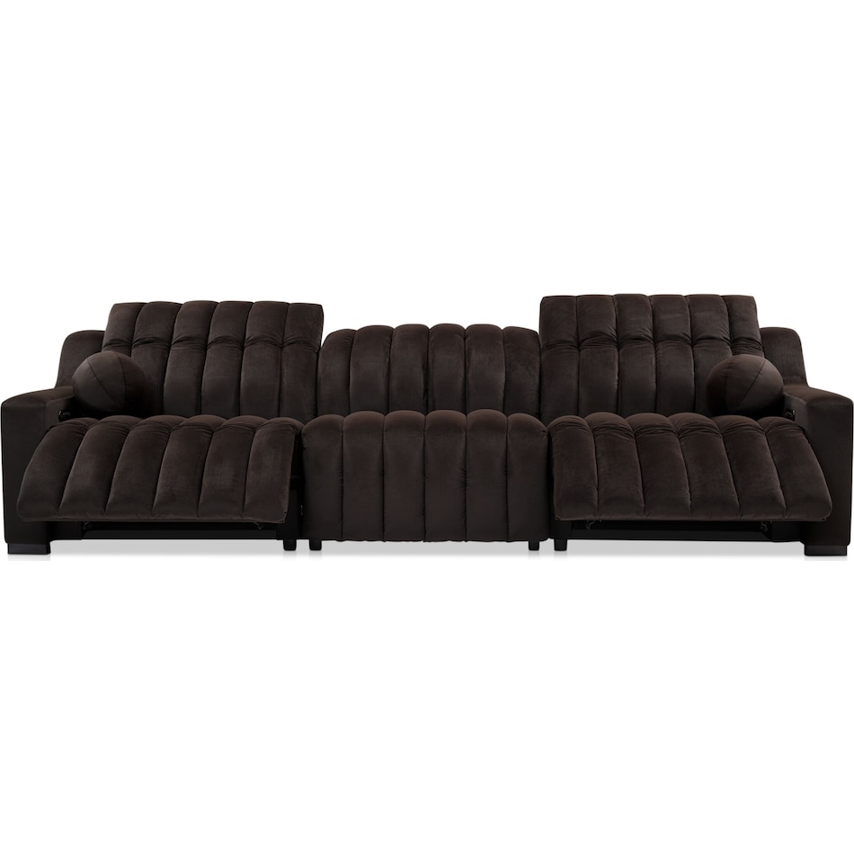 coco dark brown  pc power reclining sofa   