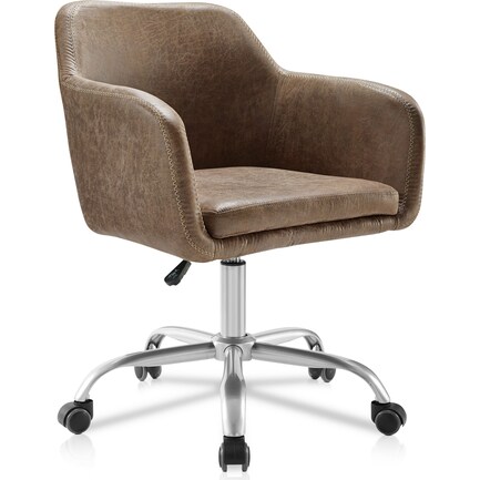 Coco Office Chair - Brown Faux Leather