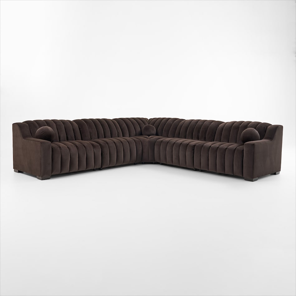 coco dark brown sectional   