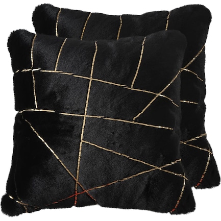 Cole 2-Pack 20" x 20" Accent Pillows - Black/Gold