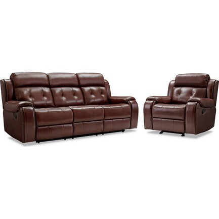 Collier Manual Reclining Sofa and Glider Recliner