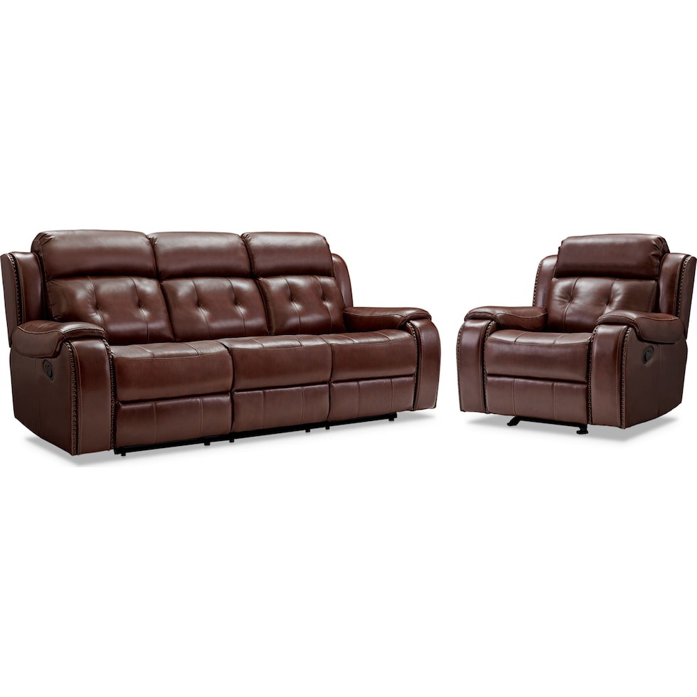 collier dark brown  pc manual reclining living room   