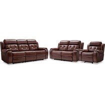 collier dark brown  pc manual reclining living room   