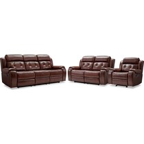 collier dark brown  pc manual reclining living room   