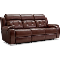 collier dark brown manual reclining sofa   