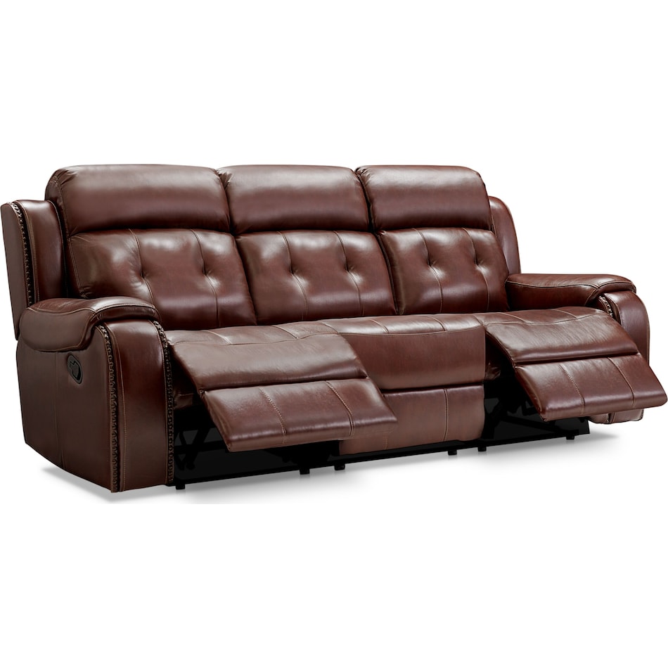 collier dark brown manual reclining sofa   