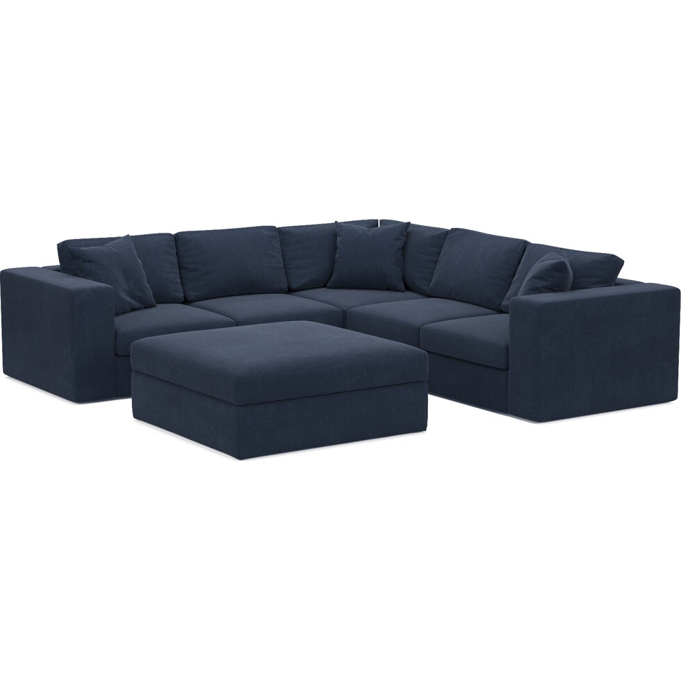 collin blue  pc sectional and ottoman   