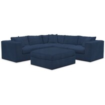 collin blue  pc sectional and ottoman   
