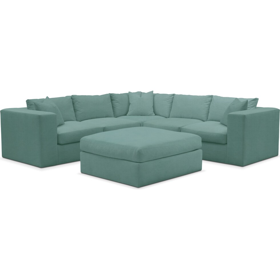 collin blue sectional   