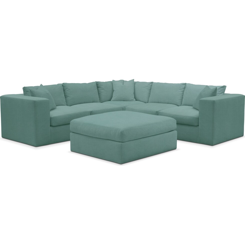 collin blue sectional   