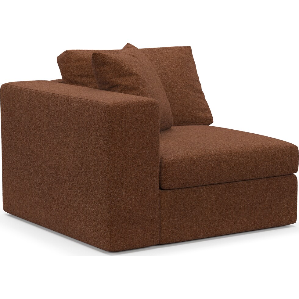 collin dark brown left arm facing chair   