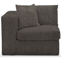 collin dark brown left arm facing chair   