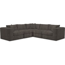 collin dark brown sectional   