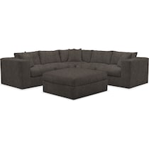 collin dark brown sectional   