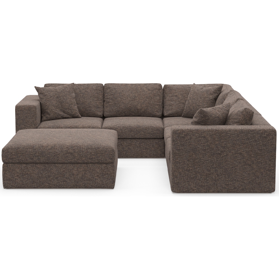 collin dark brown sectional   