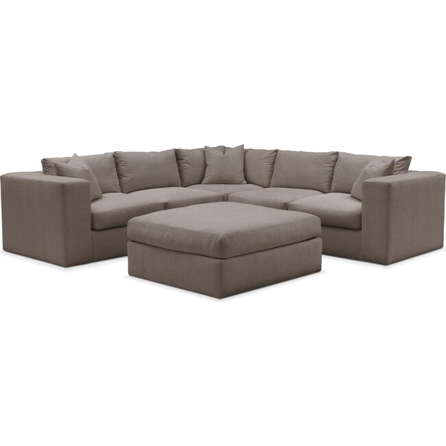 Living Room Furniture - Collin 5-Piece Sectional with Ottoman