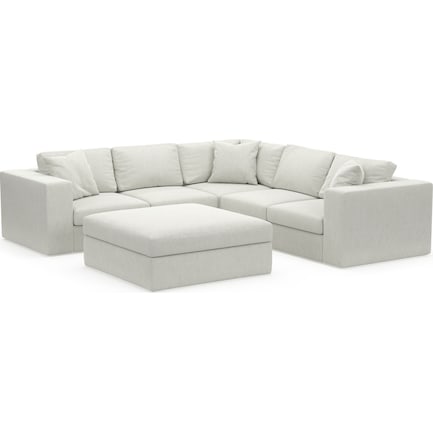 Collin Foam Comfort 5-Piece Sectional and Ottoman - Cosmo Dove