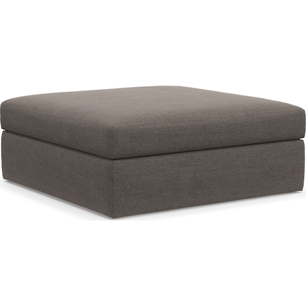 Collin Foam Comfort Eco Performance Fabric Ottoman - Presidio Steel