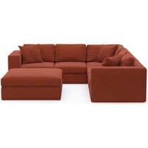 collin red  pc sectional and ottoman   