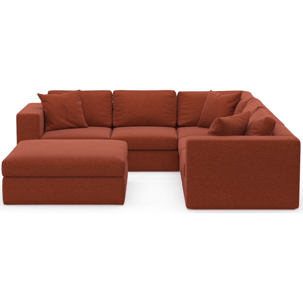 collin red  pc sectional and ottoman   