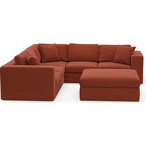 collin red  pc sectional and ottoman   