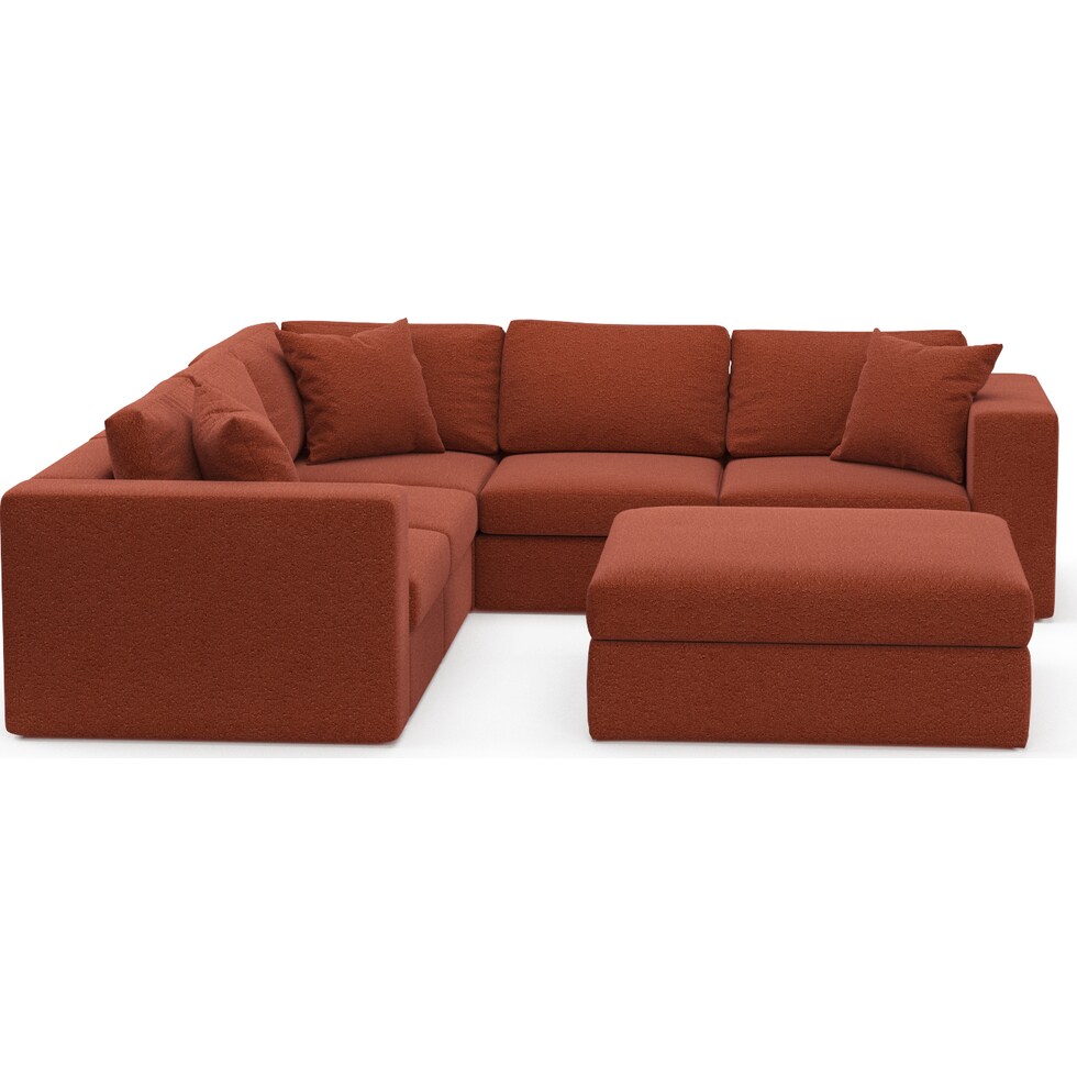 collin red  pc sectional and ottoman   