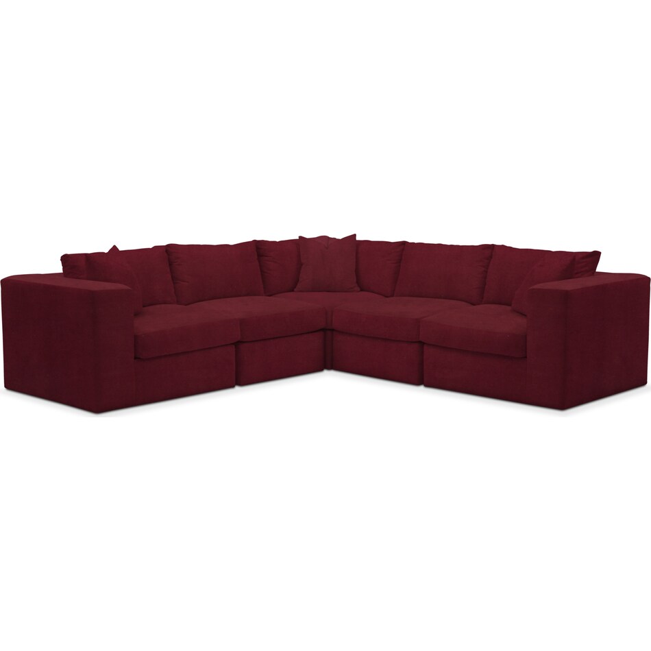 collin red  pc sectional   