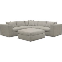 collin synergy oatmeal  pc sectional and ottoman   