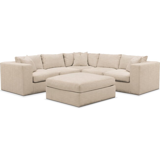 Living Room Furniture - Collin 5-Piece Sectional with Ottoman
