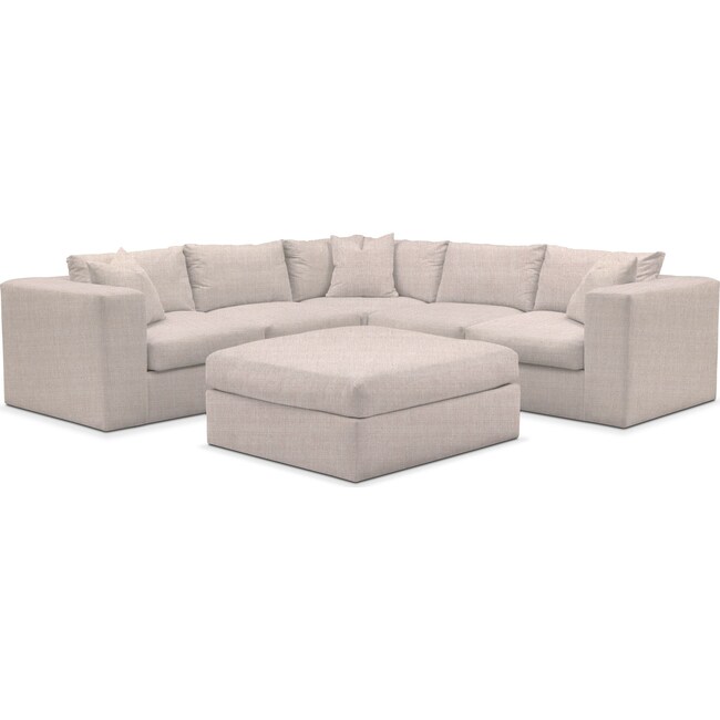 Living Room Furniture - Collin 5-Piece Sectional with Ottoman