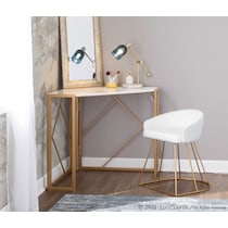 colmar white vanity stool   
