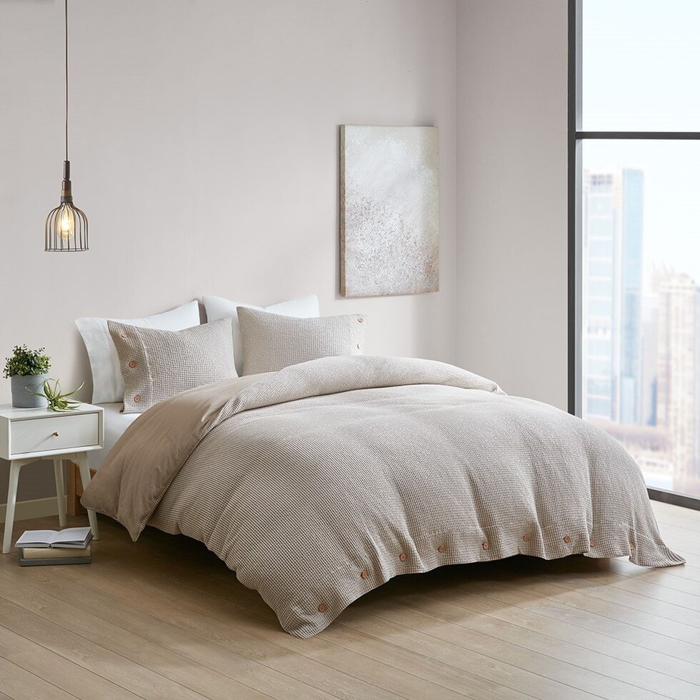 colson light brown full queen bedding set   