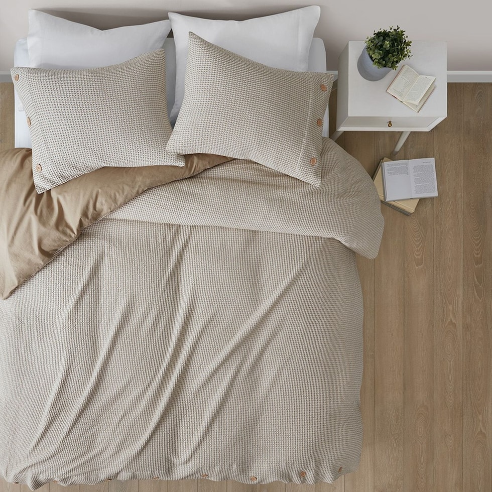 colson light brown full queen bedding set   
