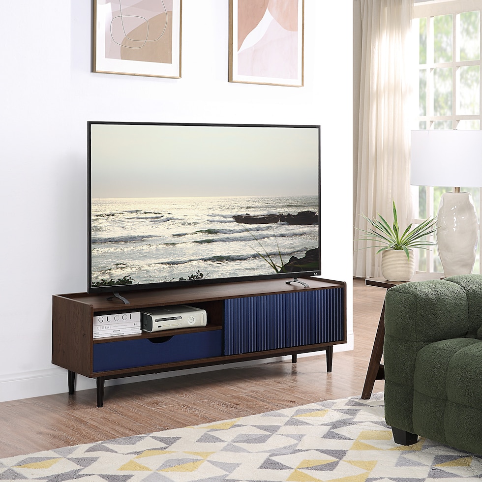 colter blue tv stand   