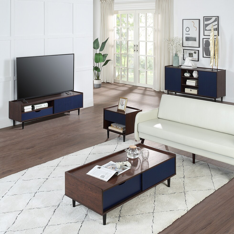 colter blue tv stand   