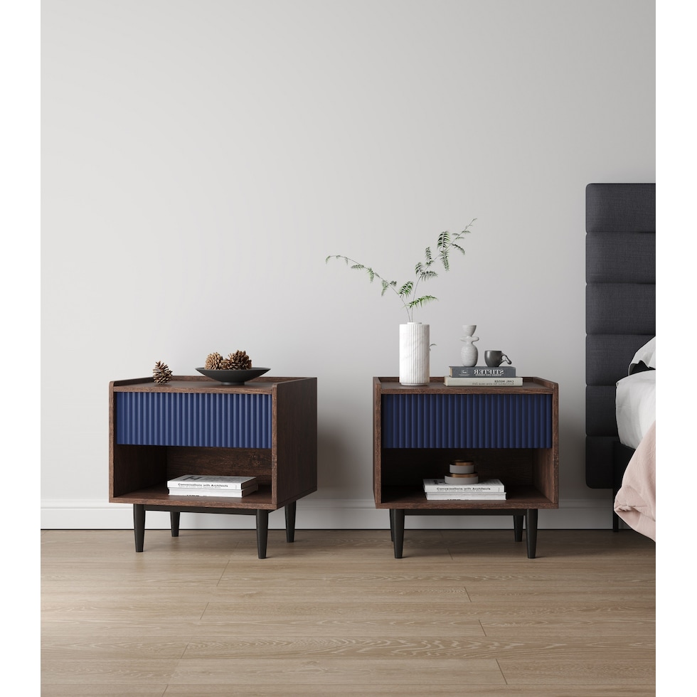 colter brown blue nightstand   