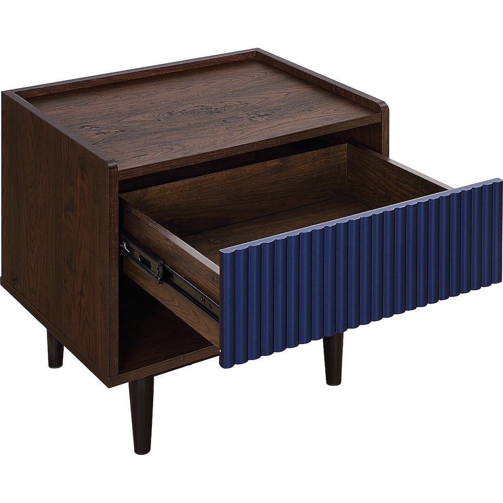 colter brown blue nightstand   