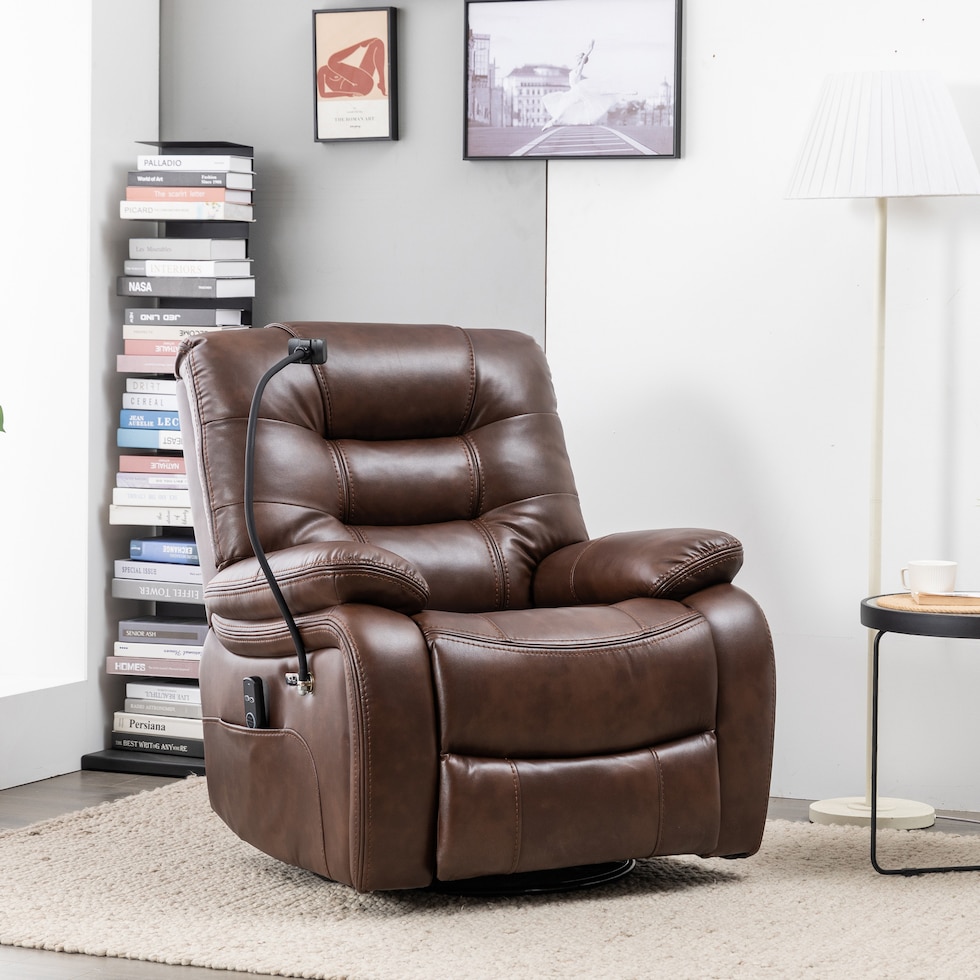 colton dark brown recliner   