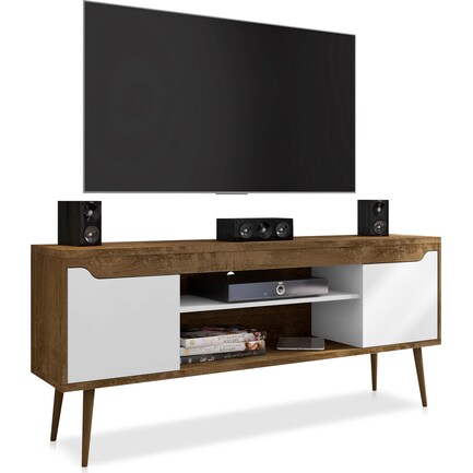 Columbia 63" TV Stand - Brown/White