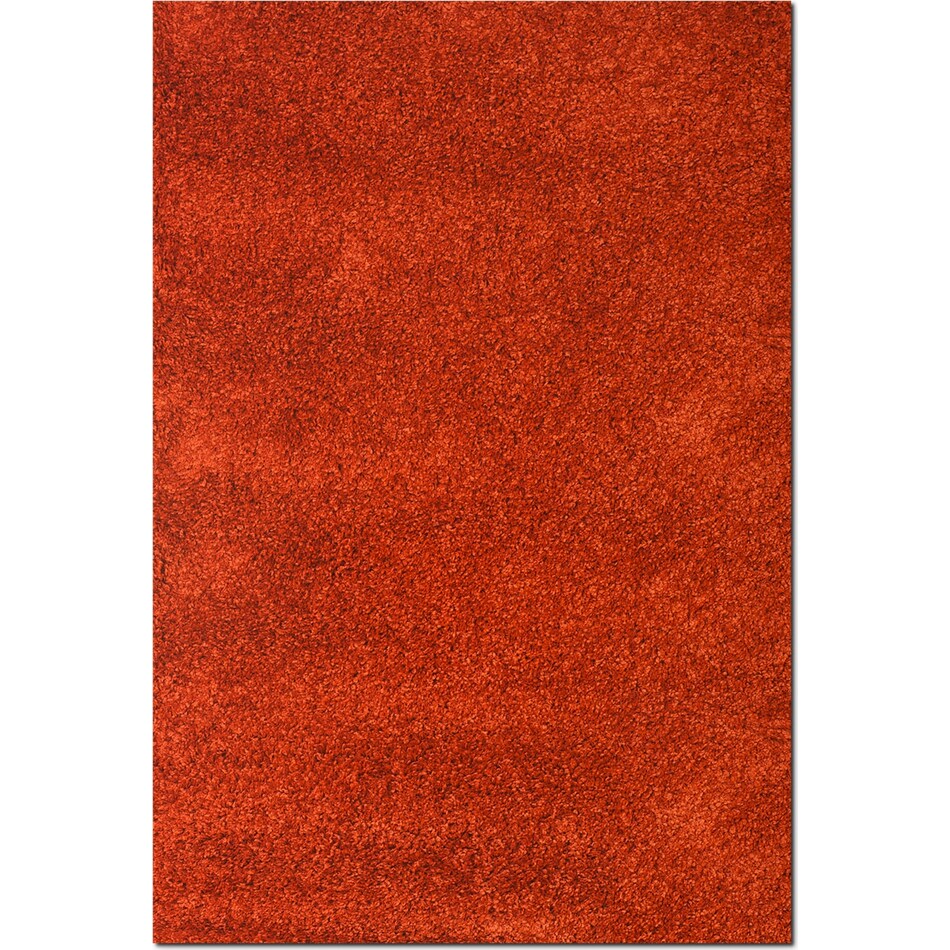 comfort rust shag orange area rug ' x '   
