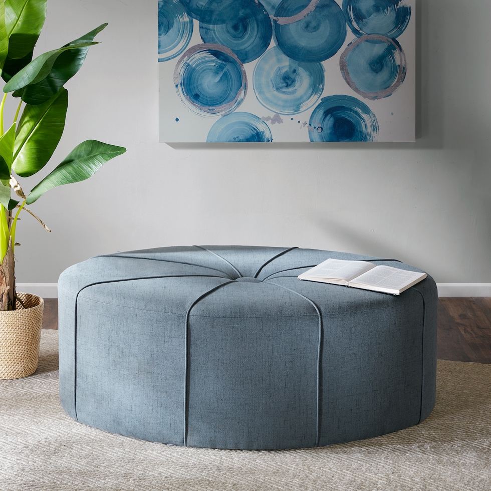 conan blue ottoman   