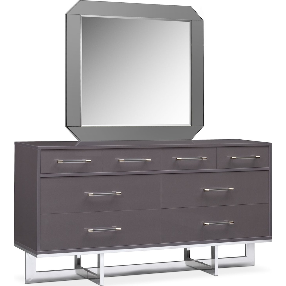 concerto gray dresser & mirror   