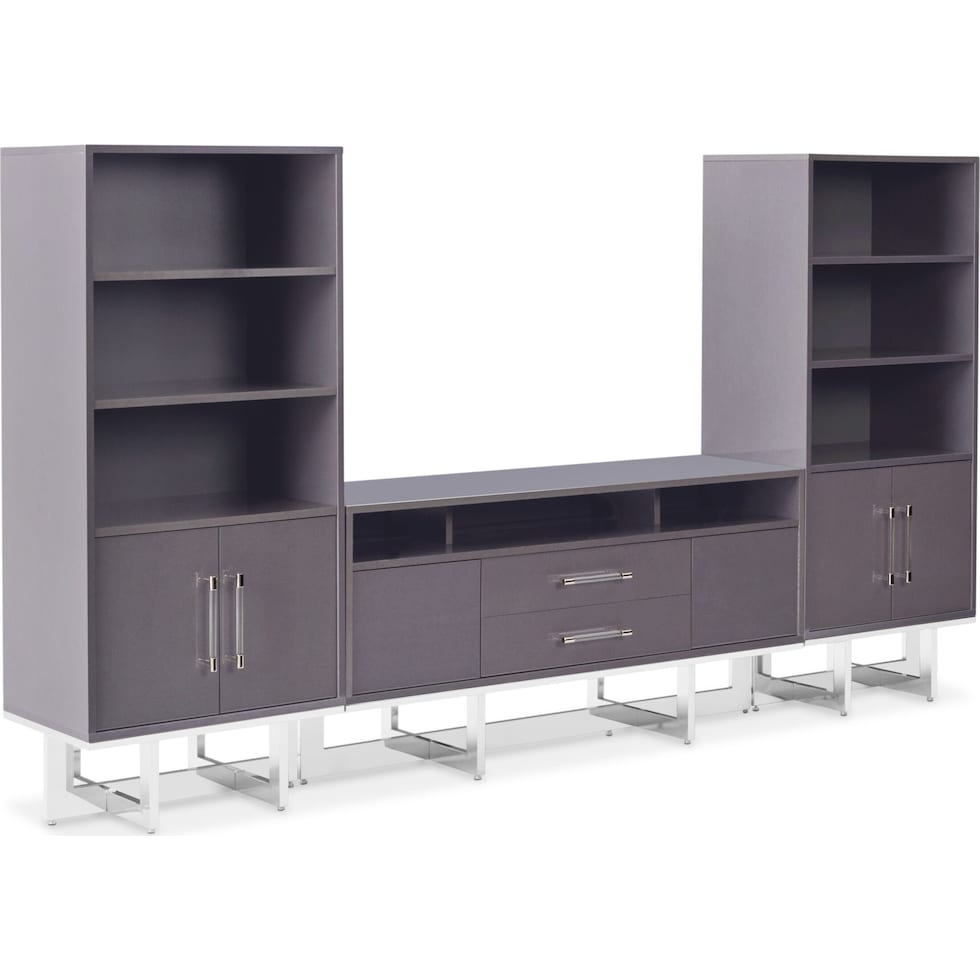 concerto gray entertainment wall unit   